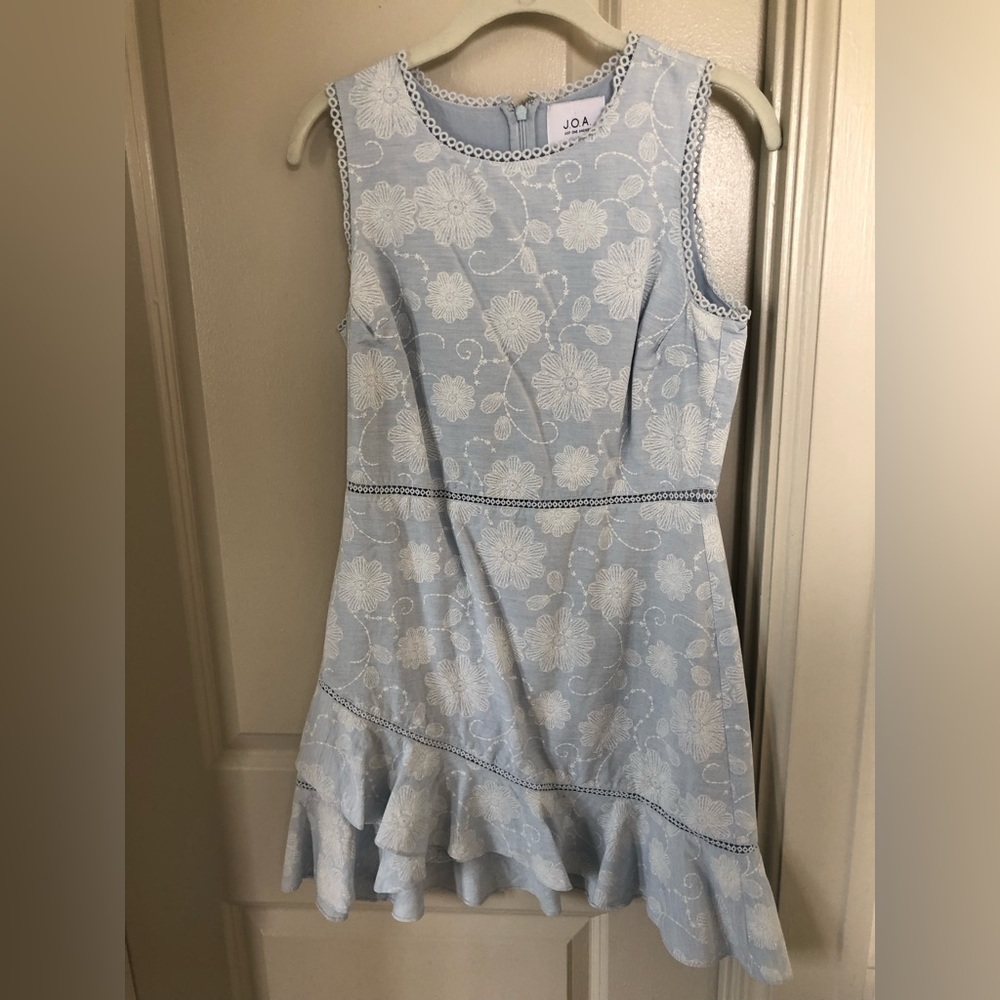 Just One Answer Light Blue Floral Mini Dress